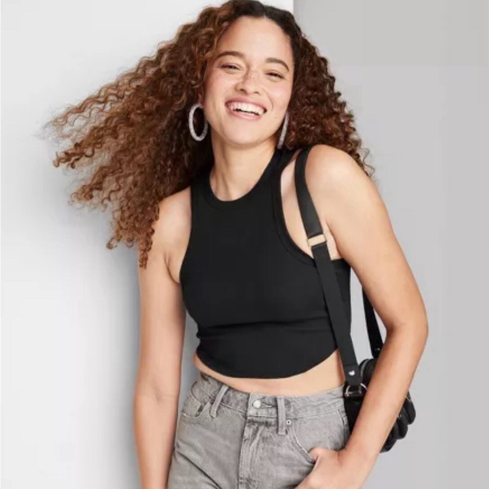 2 Piece Wild Fable Black and Pink Crop Tops